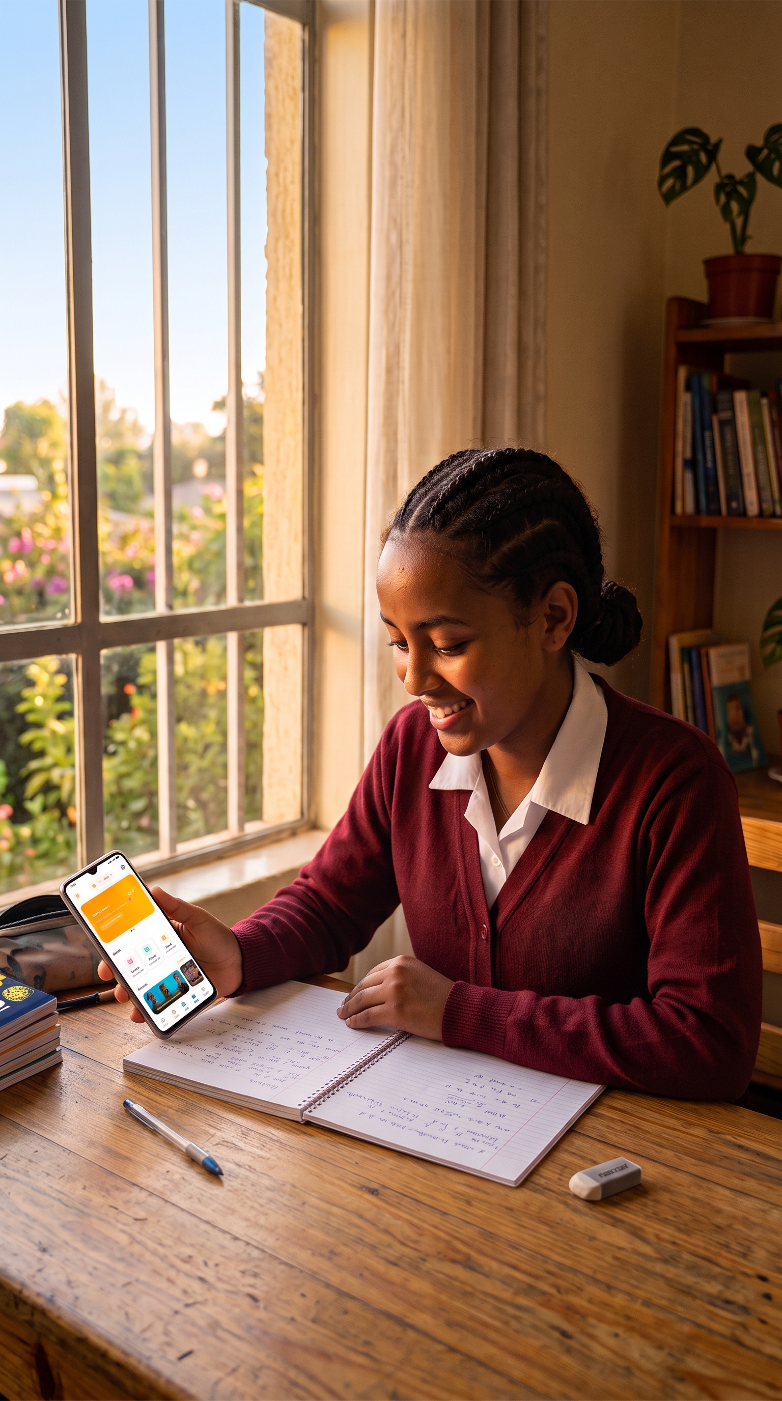 Ethiopian students learning interactively with Tibeb app platform